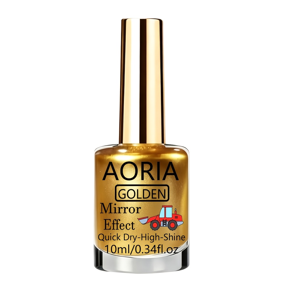 Image of Golden Metallic Nail Polish, Quick-dry Formula, Long-lasting Gloss, Salon-style Manicure, Alcohol-free, Suitable For Adults, Essential For Nail Enthusiasts
