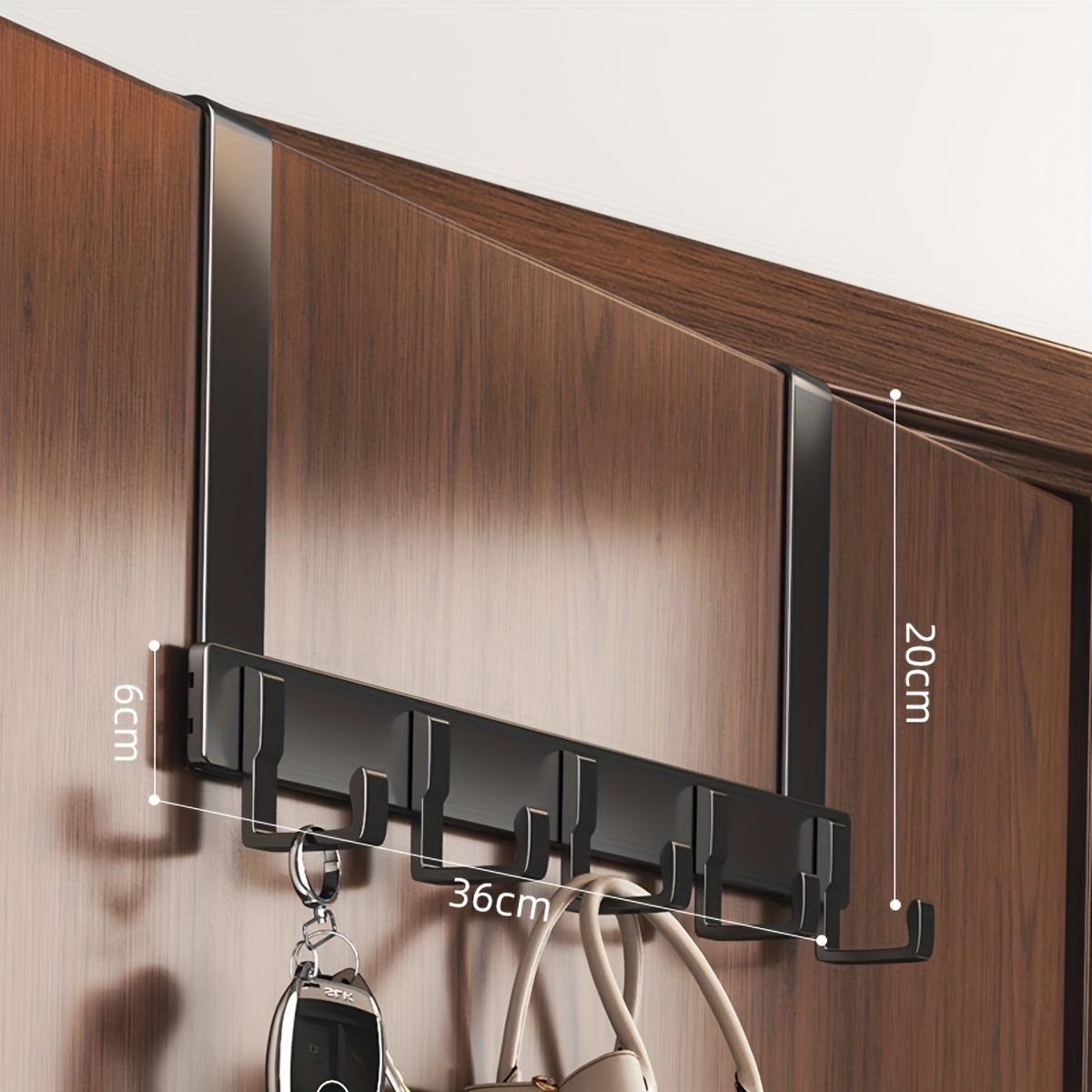 TEMU 1pc Tall Over The Door Hanger With Hook, , To Punch Holes Hanging Metal Over The Door Hanger, For Hats, Keys, Saving Storage, For Entrance,