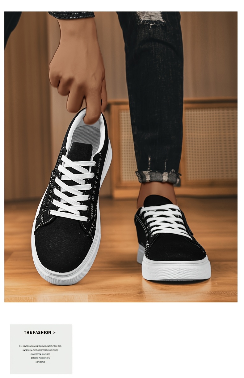 Baskets en Toile Homme Style Skateboard Chaussures en toile pour hommes, chaussures décontractées pour étudiants, chaussures de skateboard tendance, baskets athlétiques polyvalentes