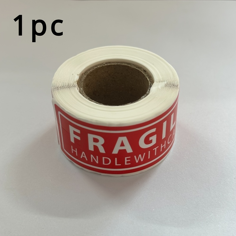 TEMU 1pc Fragile Shipping Label, Sticky Warning Roll For Packaging And Handling, Fragile - Careful Handling Of English Tape, Essential For Movers,