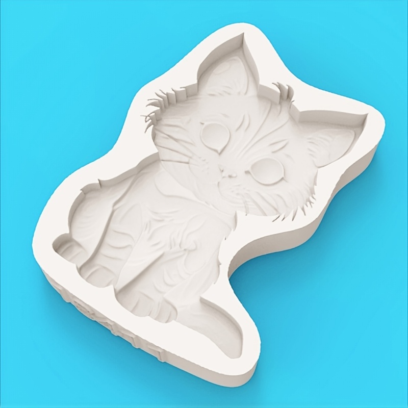 Cute Kitten Silicone Mold, Chocolate Cookie Fondant Mold