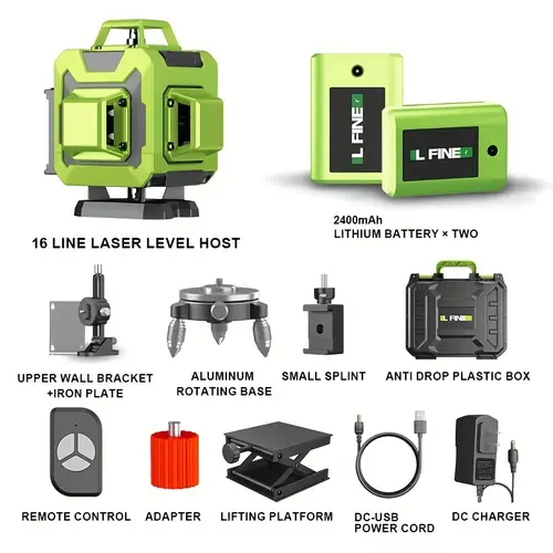 16 line green laser precision multifunctional for use in luxurious plastic box convenient and portable