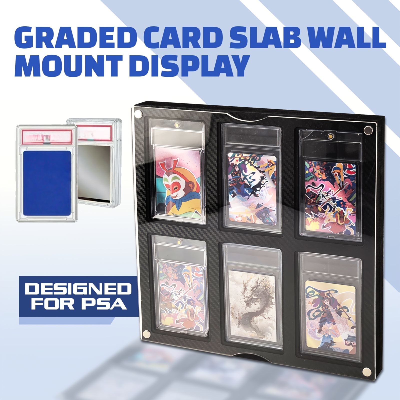 display case for trading cards sold on Temu United States