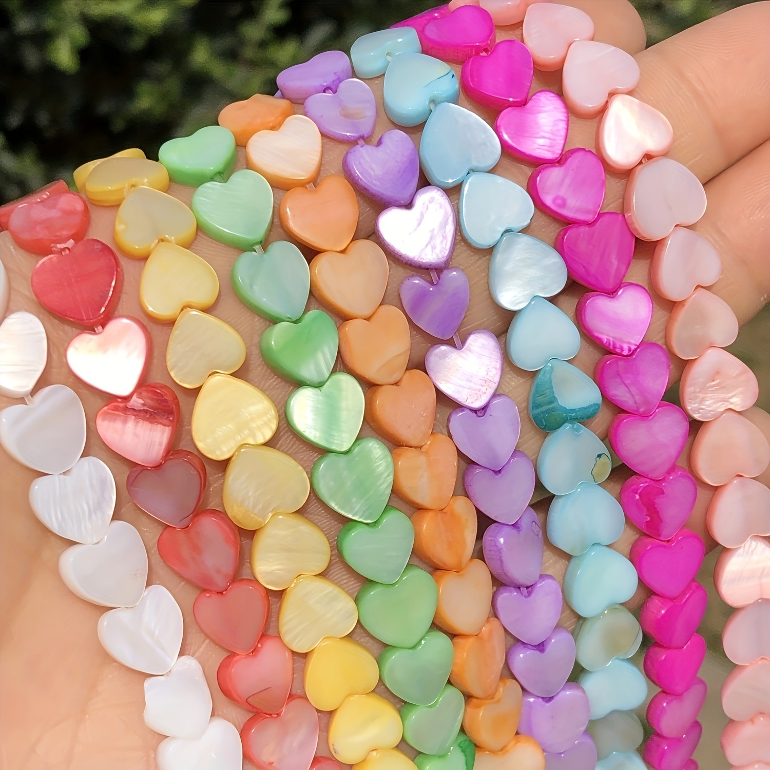 

Eleanbeads 46pcs Candy-colored Heart-shaped Freshwater Shell Beads, 8mm - Diy Bracelets & Earrings Jewelry Crafting