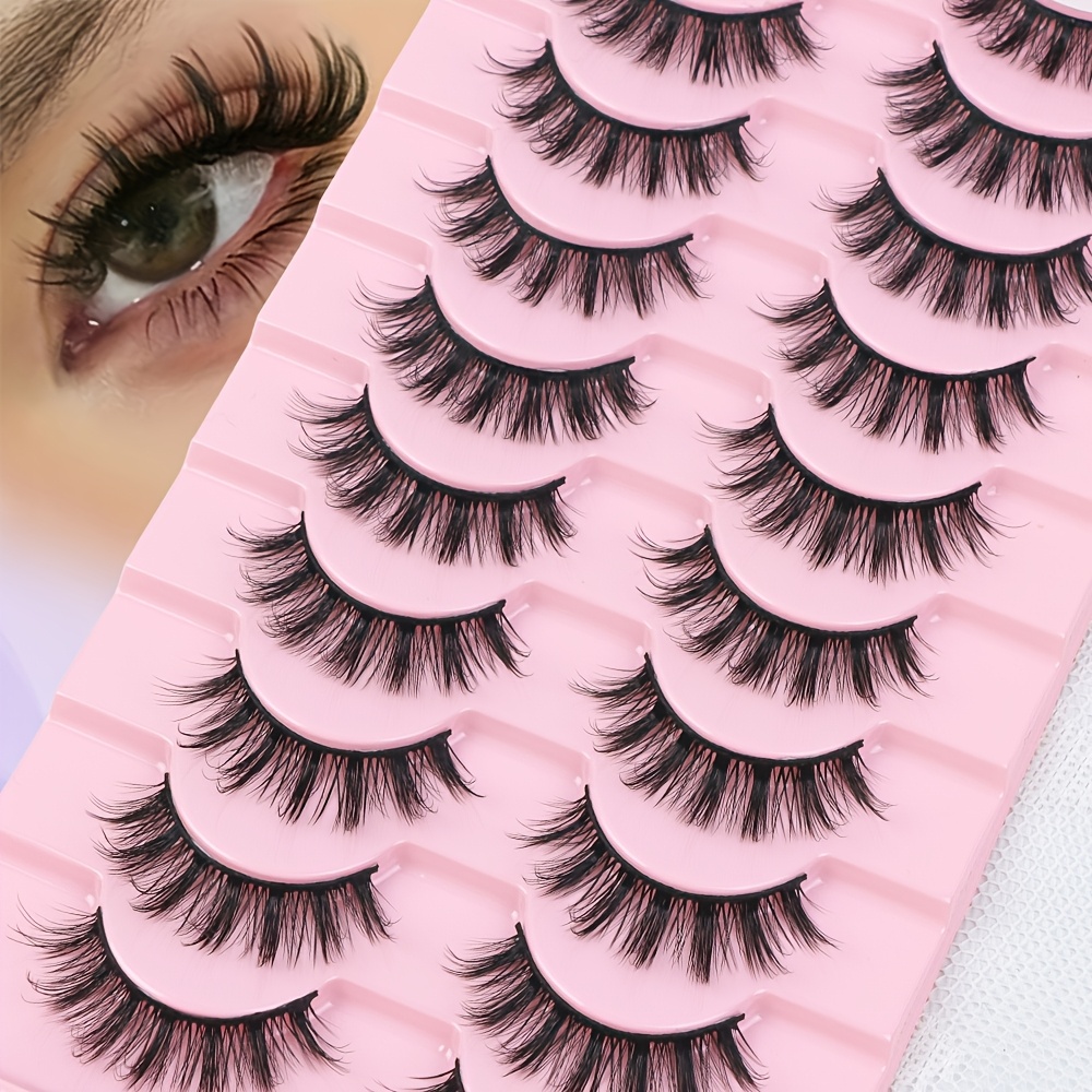 10 Pairs Of Luxury C- False Eyelashes - Multi-length And Cosplay Eyelash Set, Natural To Dramatic False Eyelash Pairs, Reusable, Unscented, Cat-eye Lashes For Dramatic Eye Makeup