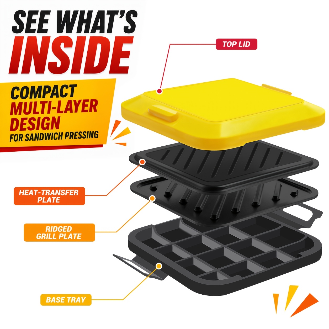 Microwave Sandwich Maker - Non-Stick Toaster with Adjustable Tape