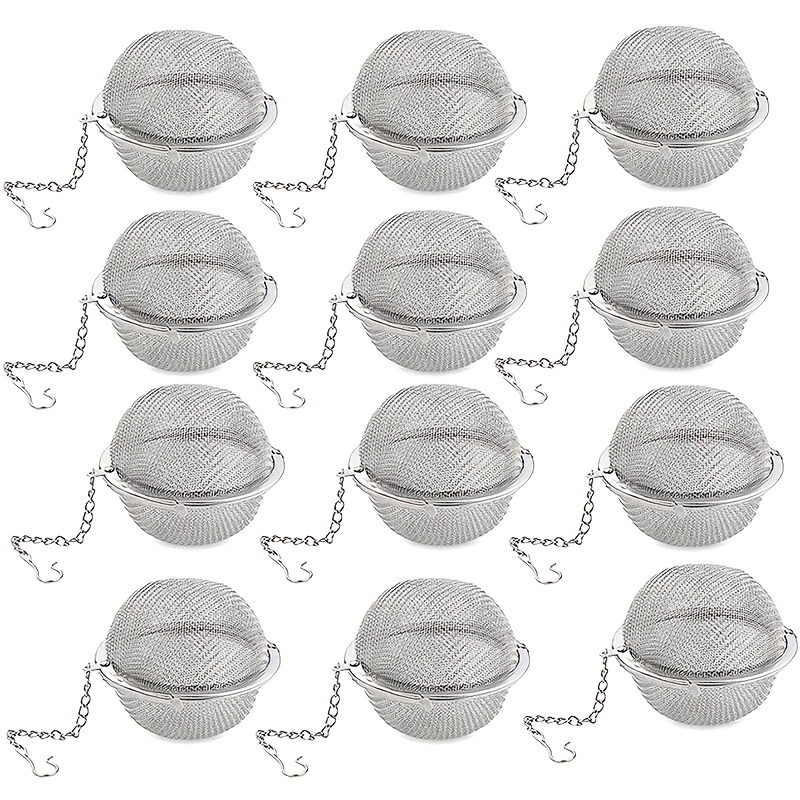 Image of 12 Tea Brewing Tools, Mesh Tea Cup Filters, Stainless Steel Tea Strainers, Loose Leaf Tea, And Flavored Balls