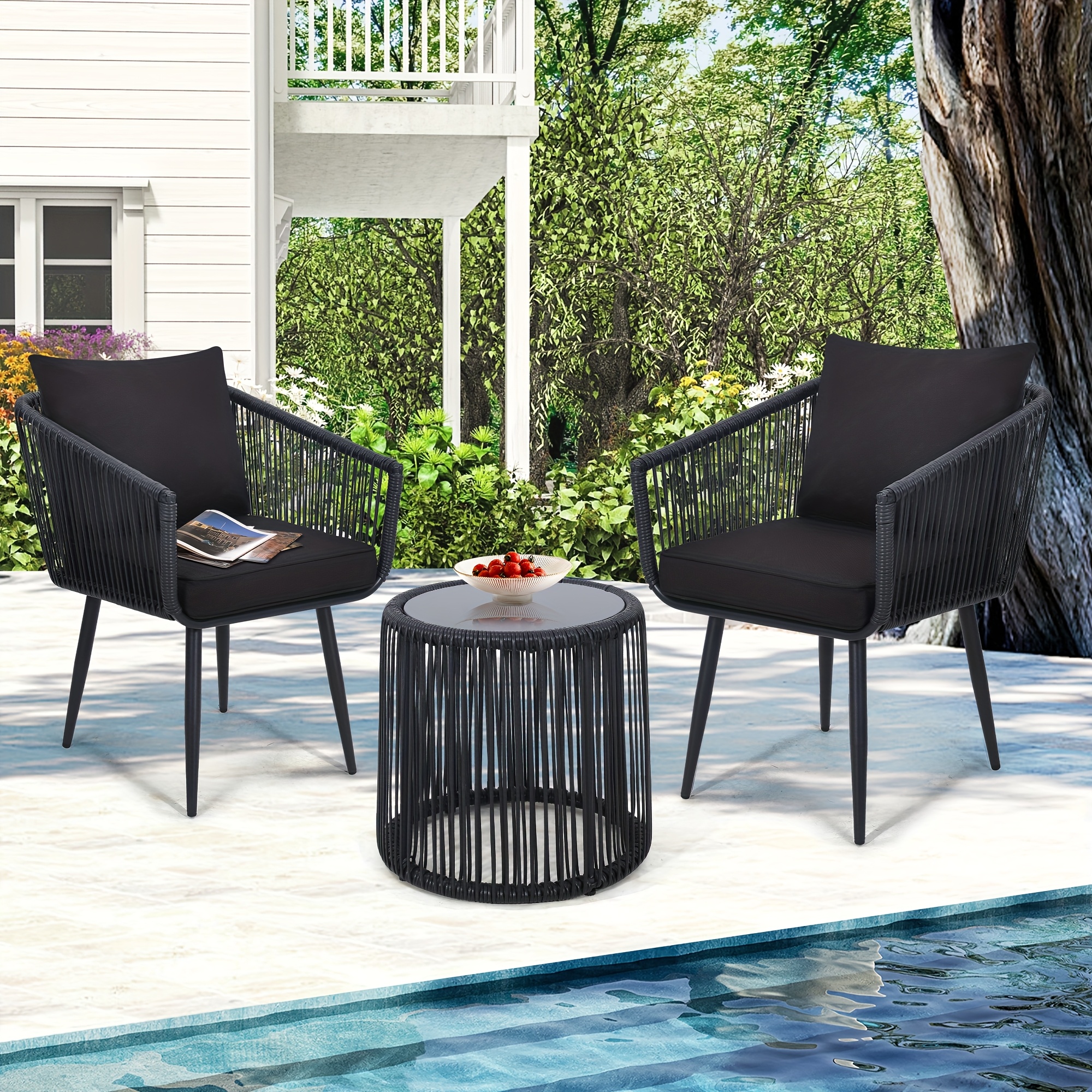 piece outdoor patio furniture wicker bistro set c spring Temu
