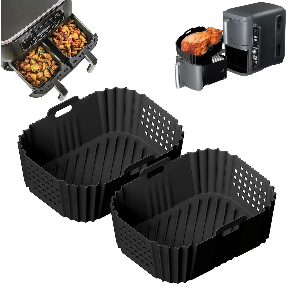 

1/2pcs Air Fryer Silicone Liners For Sl401 Sl400 Xl 2-basket Air Fryer Reusable Silicone Basket Oven Baking Tray