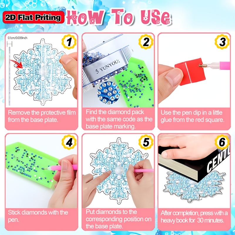 20pcs Snowflake Pattern Diamond Art Earring Set, Winter Theme