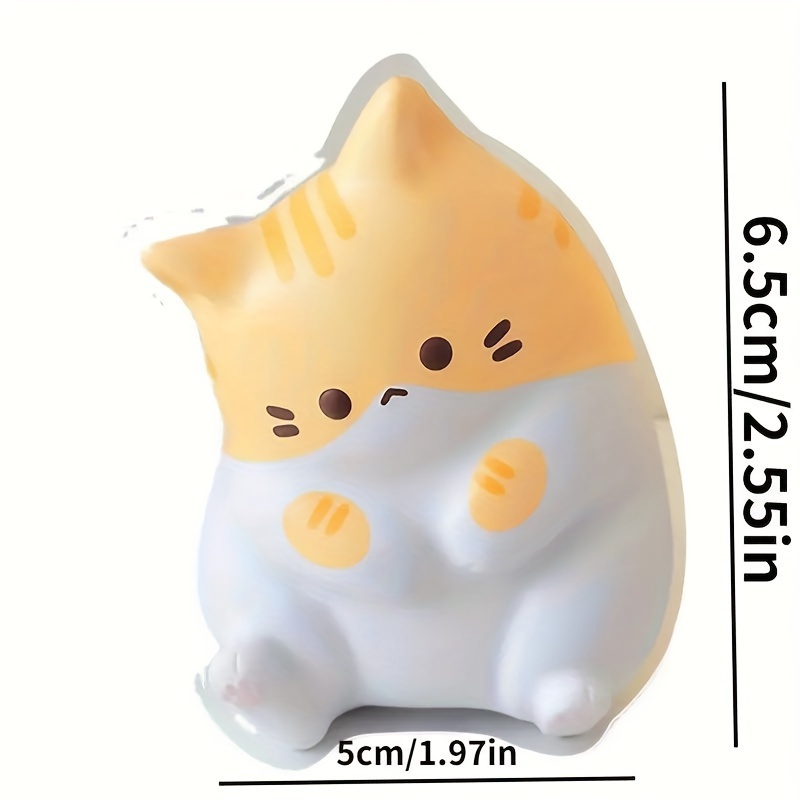 1pc Cute Cartoon Cat Squeeze Toy, Soft Slow Rebound PU Pop Fidget, Mixed Colors, Ideal for Kids & Adults, Perfect for Halloween & Christmas Gifts