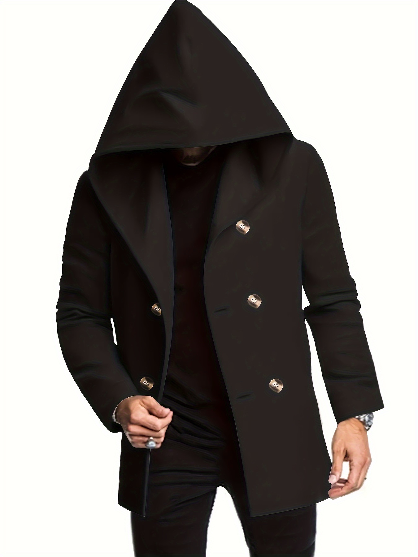 Wool Jacket Mens Hooded Trench Coat Wool Coat Trench Coat Men With Hoodie  Men's Drake Khaki Wool