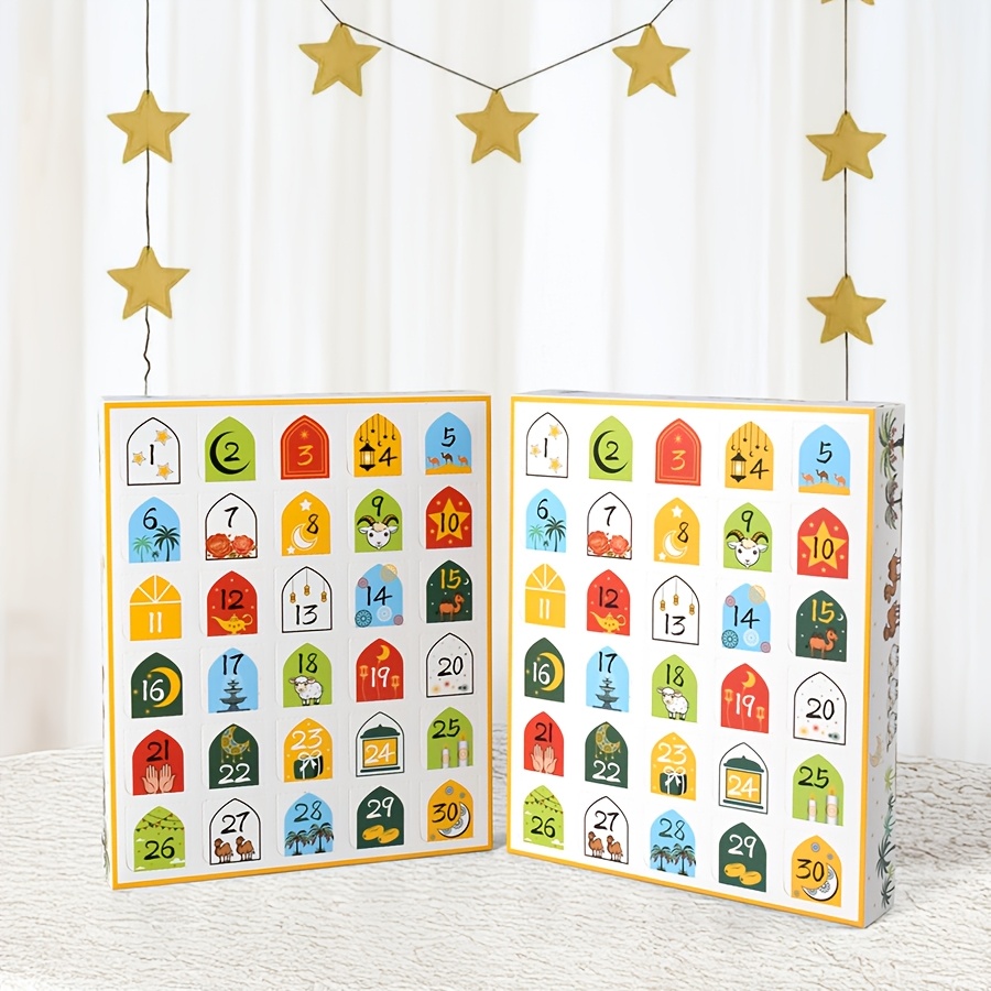 Image of 2/6pcs Ramdan Advent Calendar With Drawers(small Gifts Not Included),30 Empty Boxes For , Coutdown Calendar Fillable Ramadan Gift Box, Art, Cardboard Number Storage Box, Ramadan Party Supplies