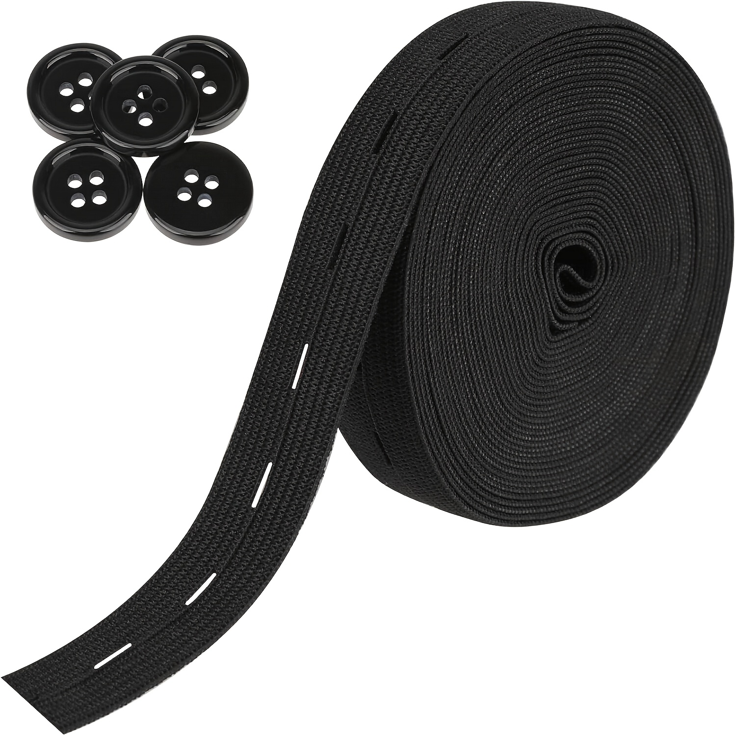 E-shop 3/4 Zoll elastische Schnürsenkel-Rolle zum Nähen, mit hochelastischen Strickbändern auf einer Spule, zur Verengung der Hosenbundhöhe, komplett
