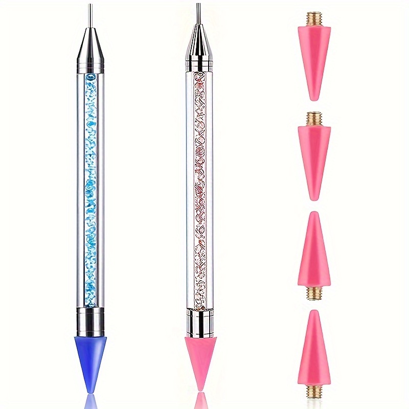 

2pcs Diamond Art Pens 4 - Nib , Comfortable , , & , Rhinestone Inlay, For Diy , Painting, , Art, For Beginners &