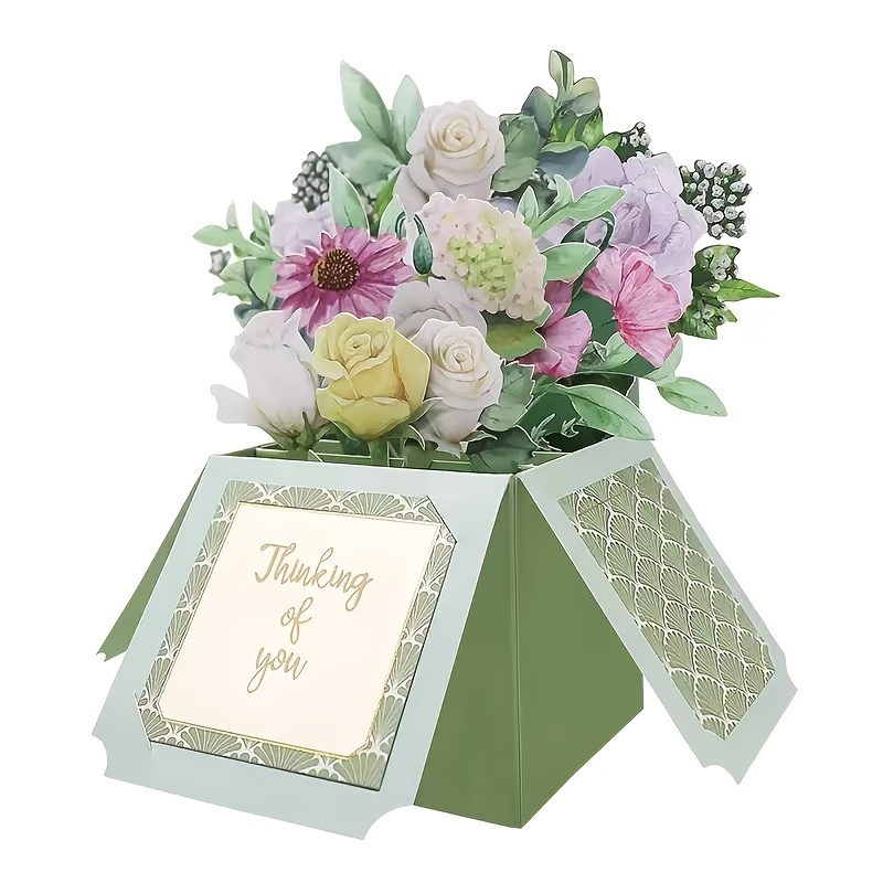 

1pc, Send A Thoughtful Message With This Beautiful Floral Pop-up Card!, Day, Card, Thanksgiving Occasion