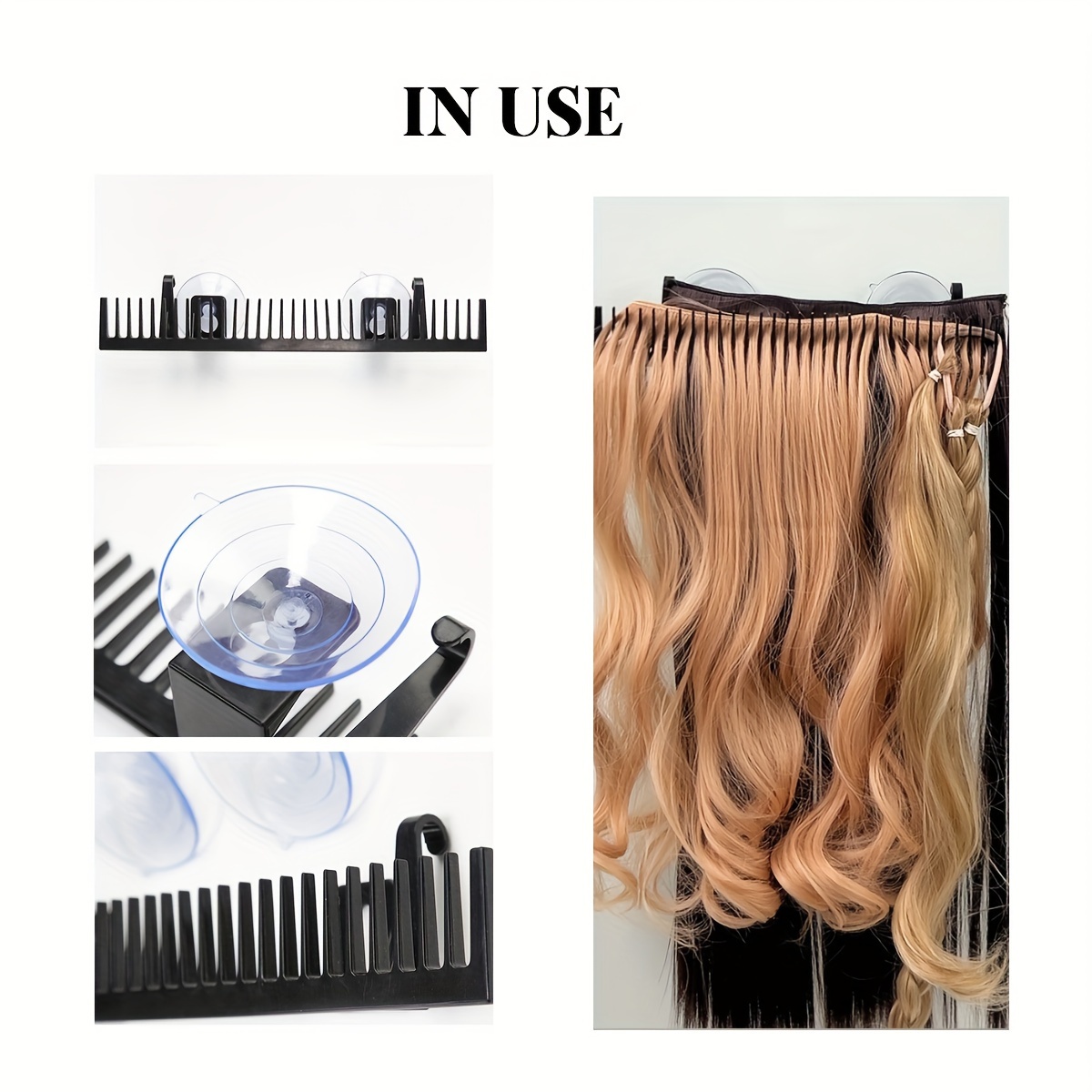 

Portable Hair Extension Holder Wall Hanging Lightweight Woven Wig Storage Acrylic Wig Holder For Use Salon Barbers