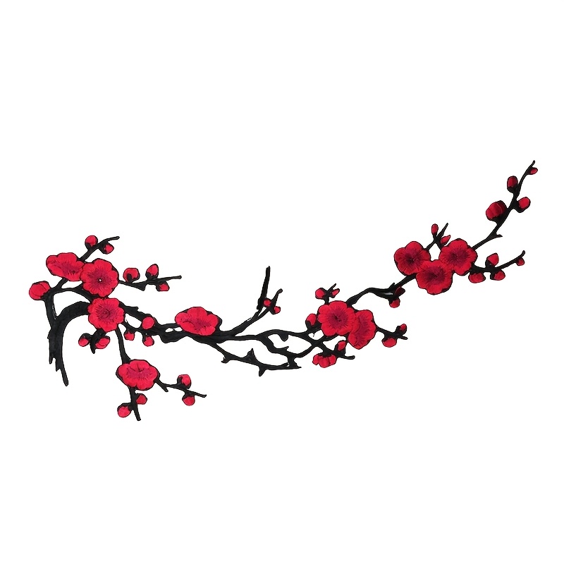 1pc Plum Embroidery Patch Iron-on Clothing Patch