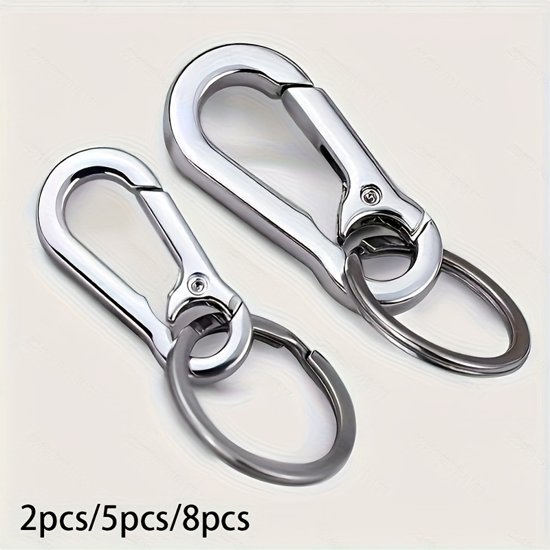 2/5/8-teiliges set aus langlebigen metall-schlüsselanhängern mit clips & aufbewahrungstasche – vintage schwarz zinklegierung, nicht geflochtene modeaccessoires für männer