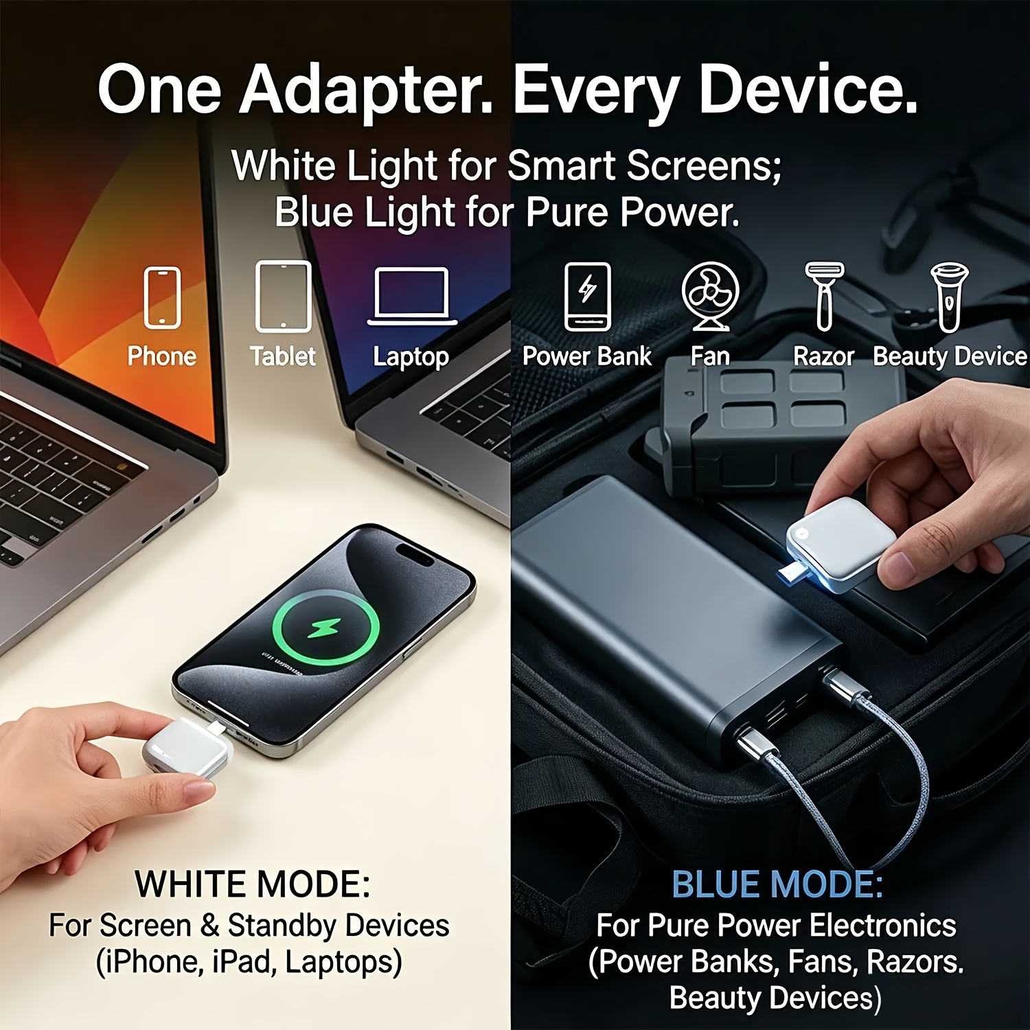 auto disconnect charger adapter 140w type c fast charging separator full charge   and   off universal overcharge protection for night charging details 5