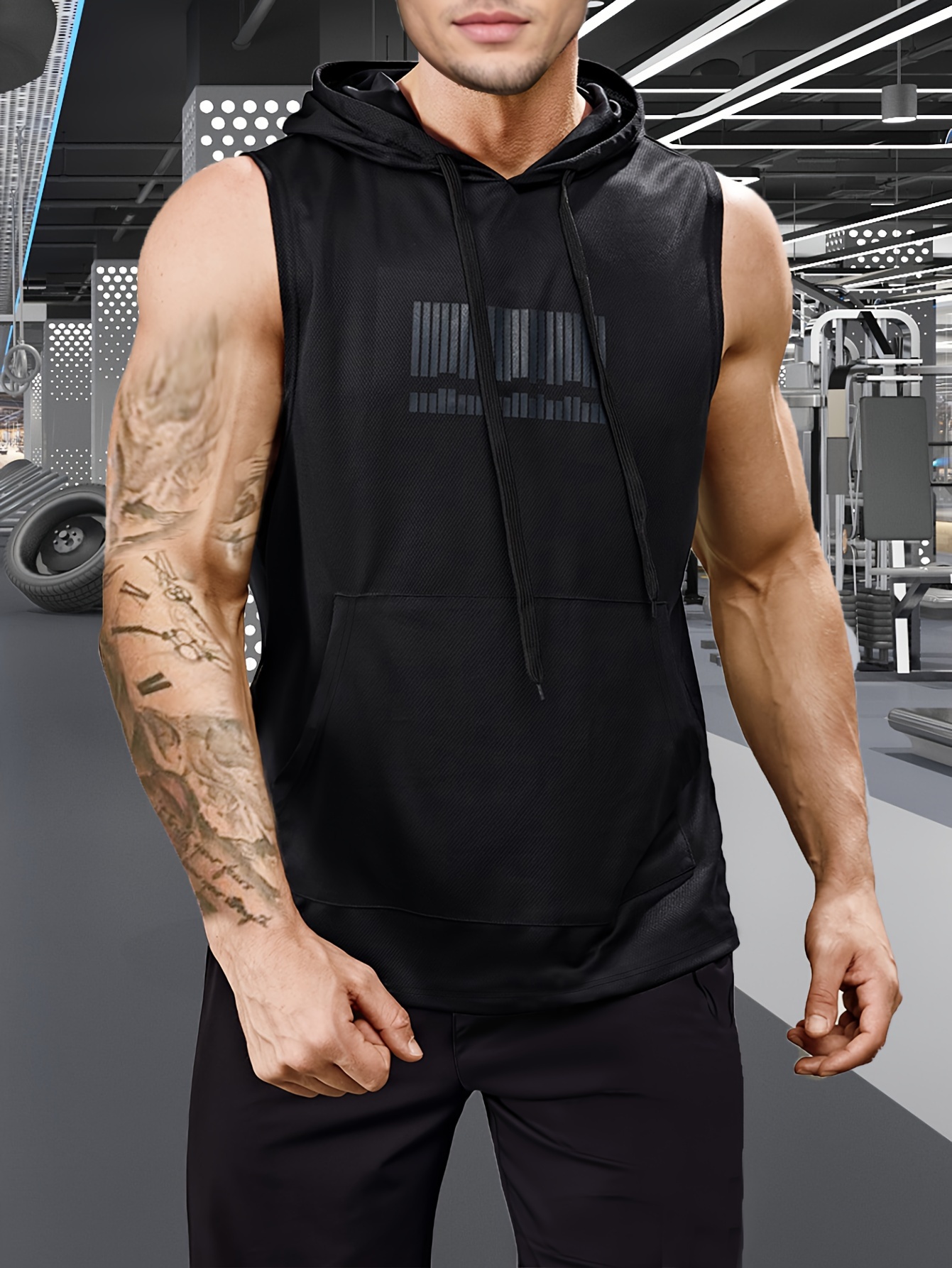 Men Summer Hooded Tank Vest Top Sleeveless Hoodie Muscle Casual