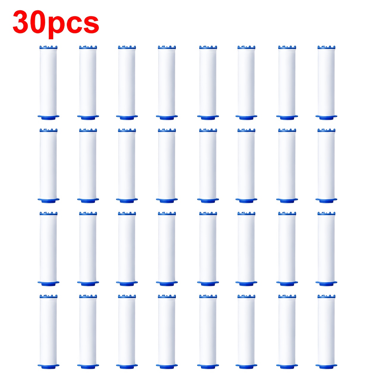 TEMU 30pcs Shower Head Filter - Pp Fiber Filter, For Shower Head - Water Purification - Bathroom Accessories - Long Strip Shape - Fiber Material -