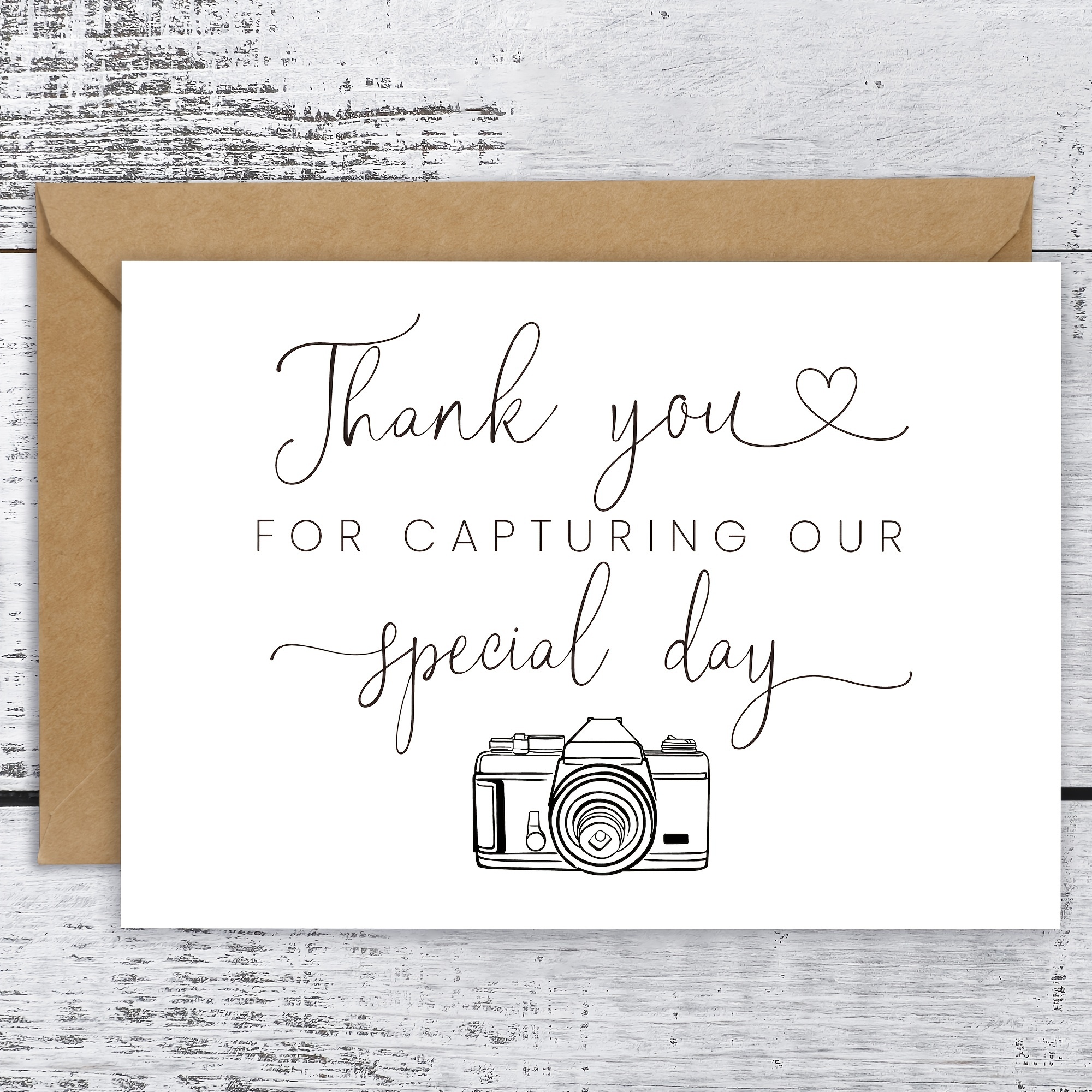 

Wedding Photographer Appreciation Card - Elegant Thank You For Our , Videographers & Wedding Vendors