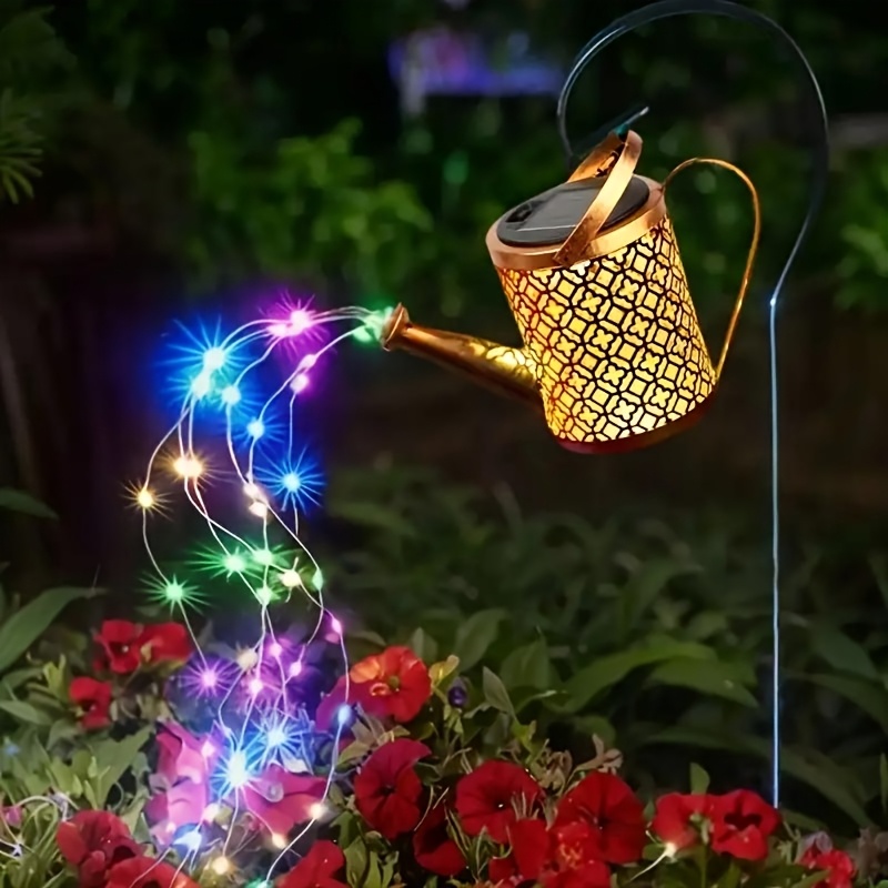 TEMU 1pc Solar-powered Watering Can Lamp, Fairy Angel-shaped Hook, Outdoor Garden Decor, Suitable For Home Outdoor And Lawn Use, Christmas Holiday