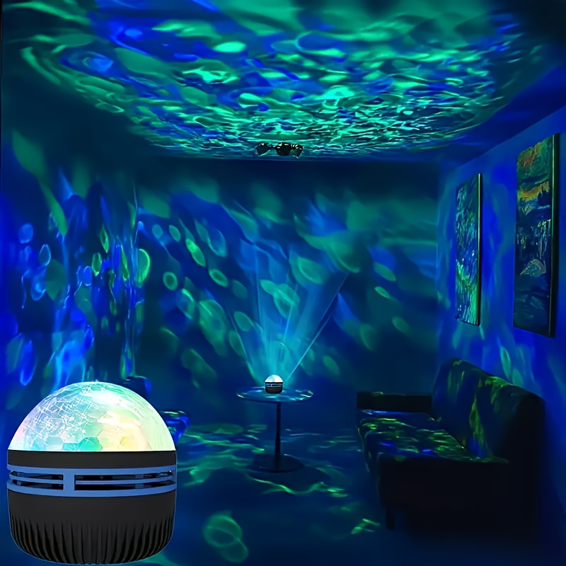Innosinpo 1pc USB Powered LED Crystal Magic Ball Lamp with Water Ripple Effect, Standalone Plastic Black Light with Remote, Ideal for Commercial Spaces, Bedroom Ambiance, and Holiday Decor, Perfect Christmas Gift for Office, Bedroom, Hotel, Party, Restaurant Decoration