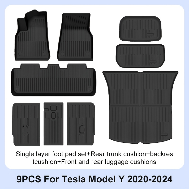Image of For 2020-2024 For For Floor Liners - Tpe Car Floor Mats Compatible For Left-hand Drive (lhd), Driver Position, -seater, Wear-resistant & Easy-clean Luxury Suitable For Y