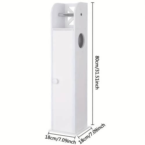 toilet paper roll holder white standing bathroom storage cabinet shelf