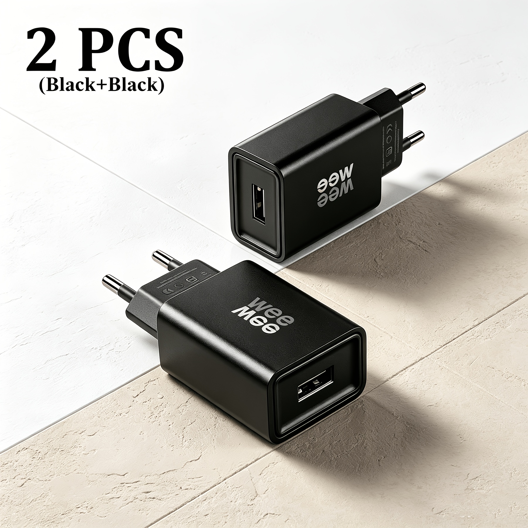 Image of Adapter, 1/2/3-pack Options, 10w Usb-a Safe Charging Power Cube, Compact Wall Plug For Iphone 16/15/14, Galaxy, Ipad, Airpods, Earbuds And Smart Devices (white/black)