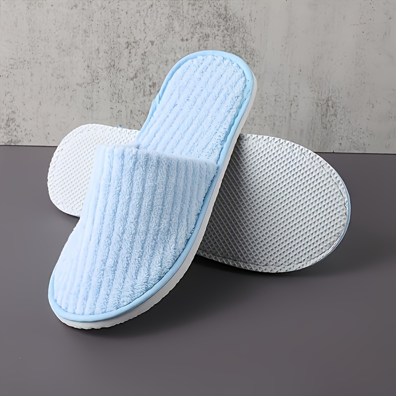 Coral Indoor Slippers Soft Slip Cushioned Sole Cozy Striped