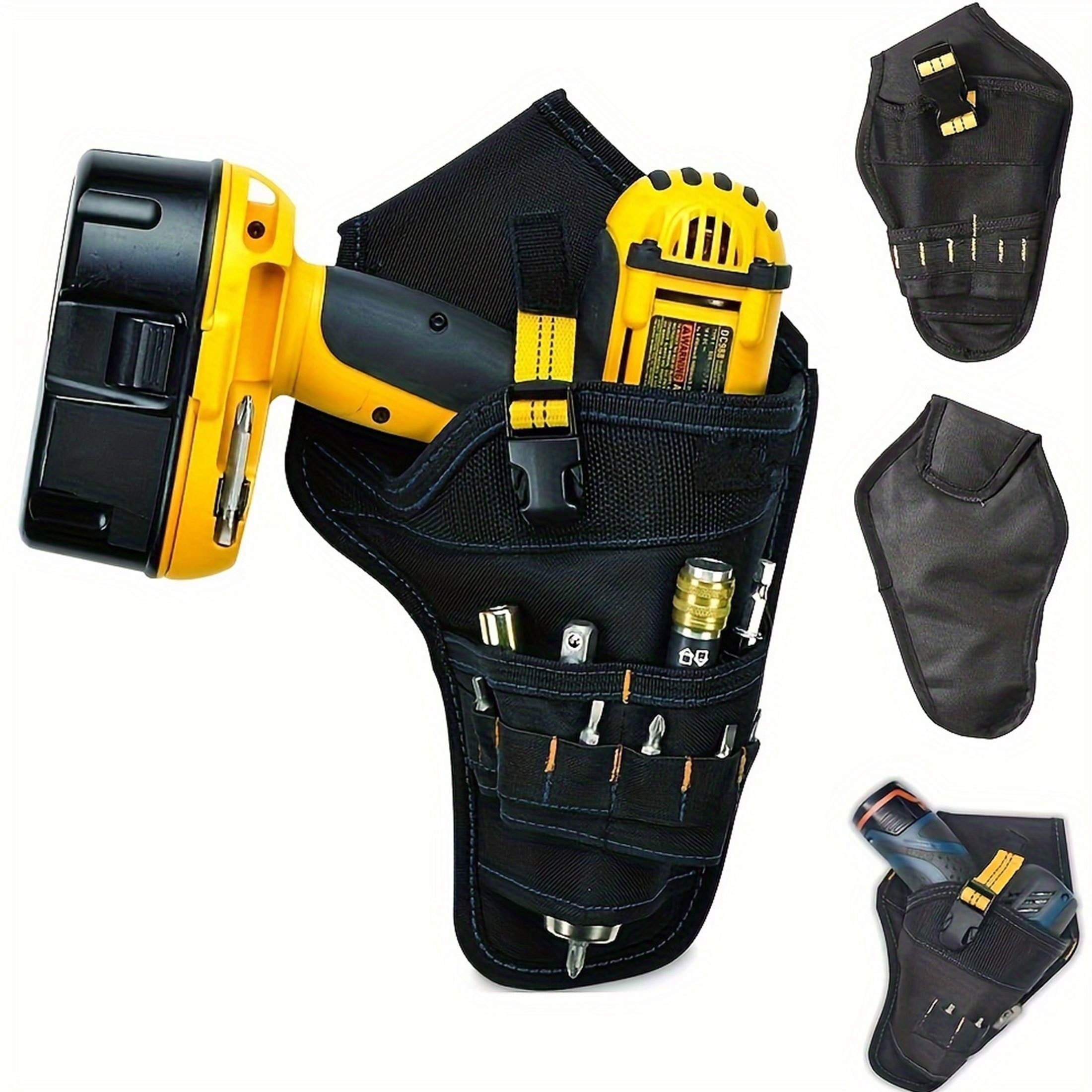 

Portable Heavy Duty Drill Driver Holster, Cordless Electrician Tool Bag, Bit Holder Belt Pouch Waist Cordless Drill Storage Pocket