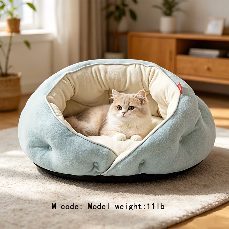 modern cat bed suitable for soft breathable fabric cozy warm bedding for indoor cats small dogs comfortable pet bed for winter use no for decor Product details 5