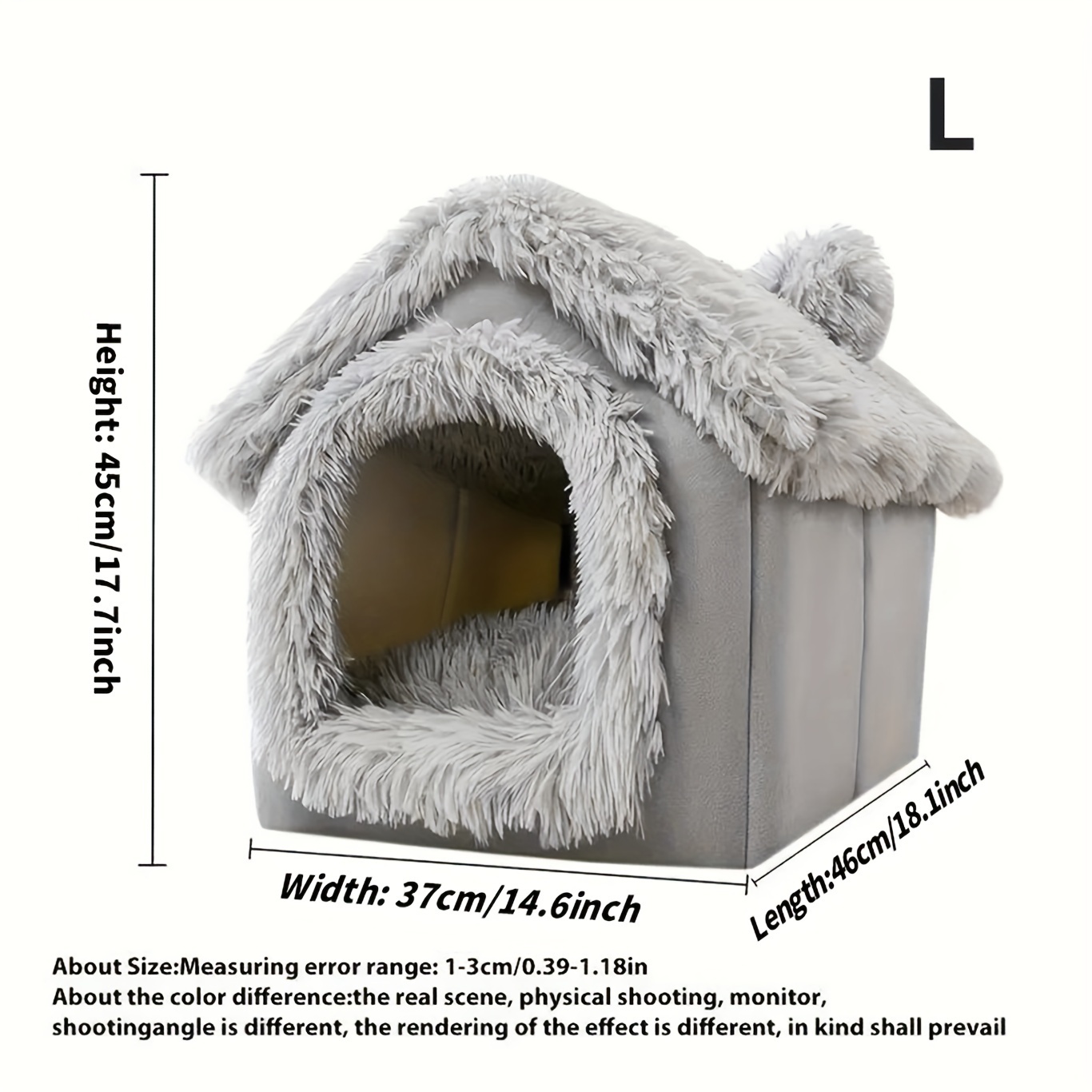 Winter Plush Pet House, Warm Removable Cat House, Universal Semi-enclosed Pet Sleeping Bed Soft Cat Kennel