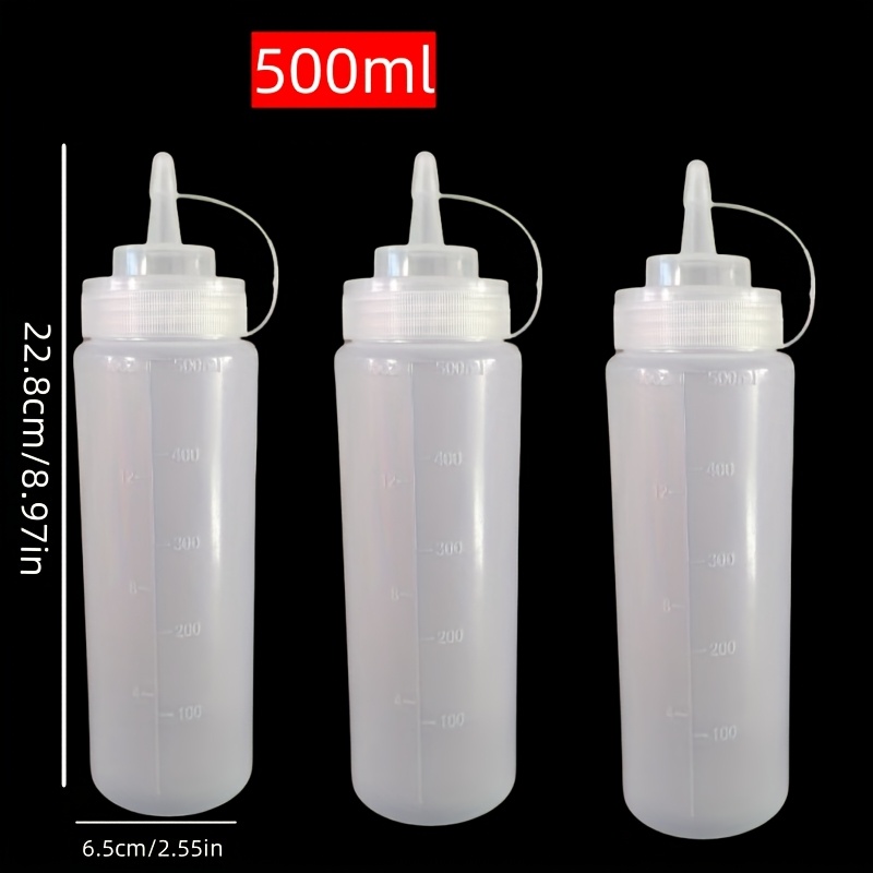 TEMU 3pcs Dressing Squeeze Bottle, Kitchen Supplies, Dressing Bottle, Salad Dressing Plastic Squeeze Sauce Bottle, Squeeze Pot, Salad Ketchup Squeeze