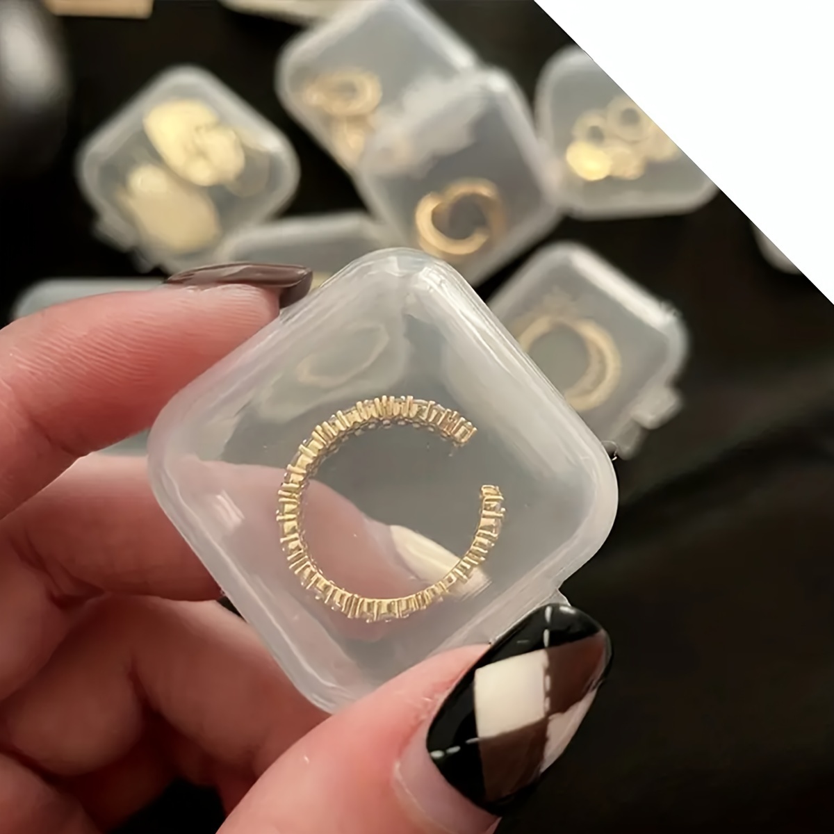 Simple Plastic Transparent Mini Dustproof Jewelry - Temu