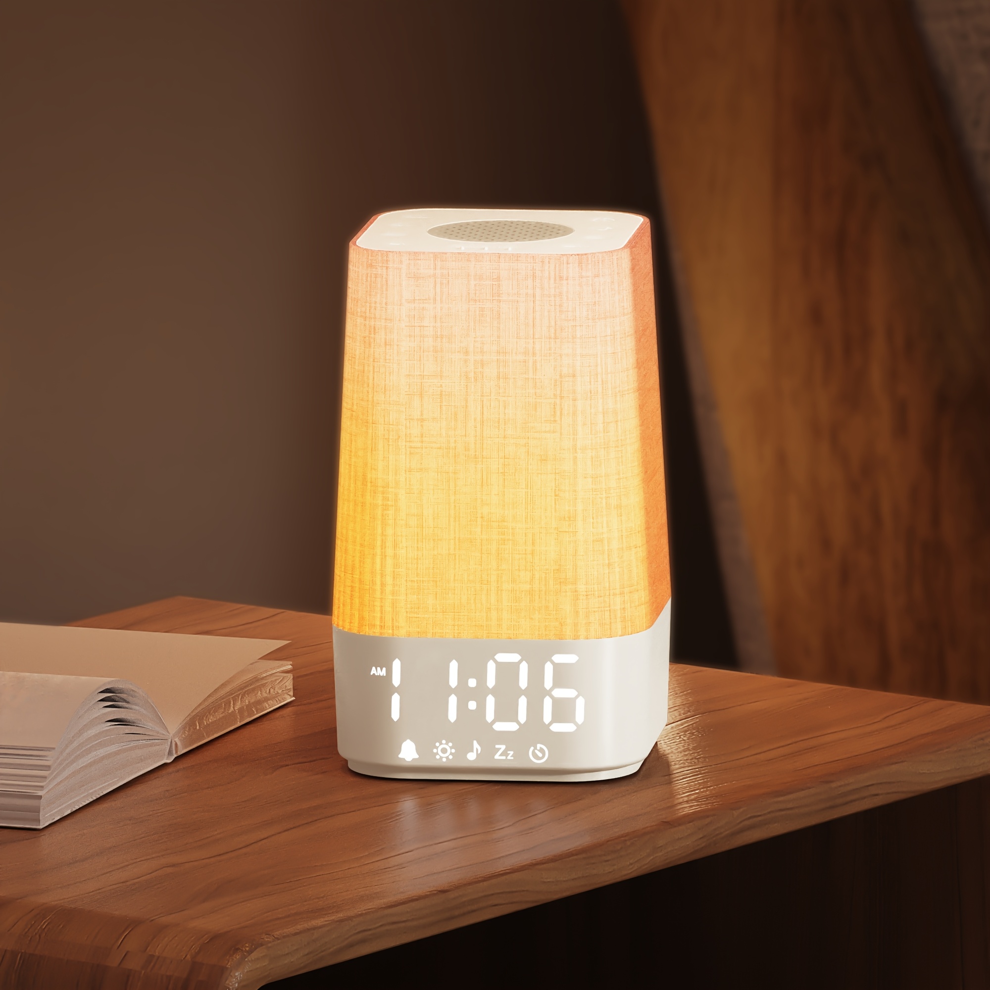 Image of White Noise Alarm Clock - Sunrise Lamp, 3 Sound (white Noise/nature/light Music), 12-level Brightness, Breathing Light, Auto-off After Countdown For Bedroom Sleep Aid