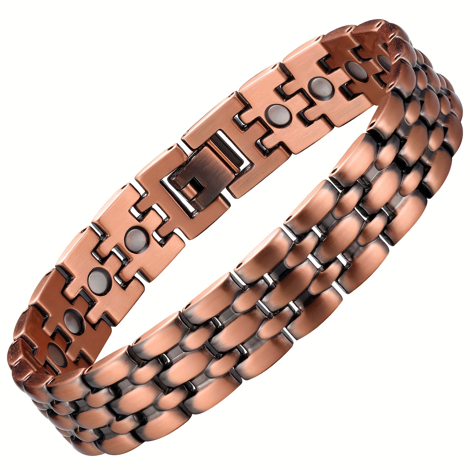 TEMU 1pc Magnetic Bracelets For Men, Copper Bracelets For Men,, Men's Bracelets For Jewelry Gift With Adjustable Sizing Tool