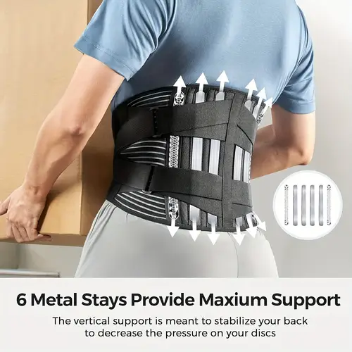 pro back support braces for lower back with 6 stays breathable waist support belt for men women anti skid lumbar support belt with 16 hole mesh halloween christmas new year gifts dad mom friends