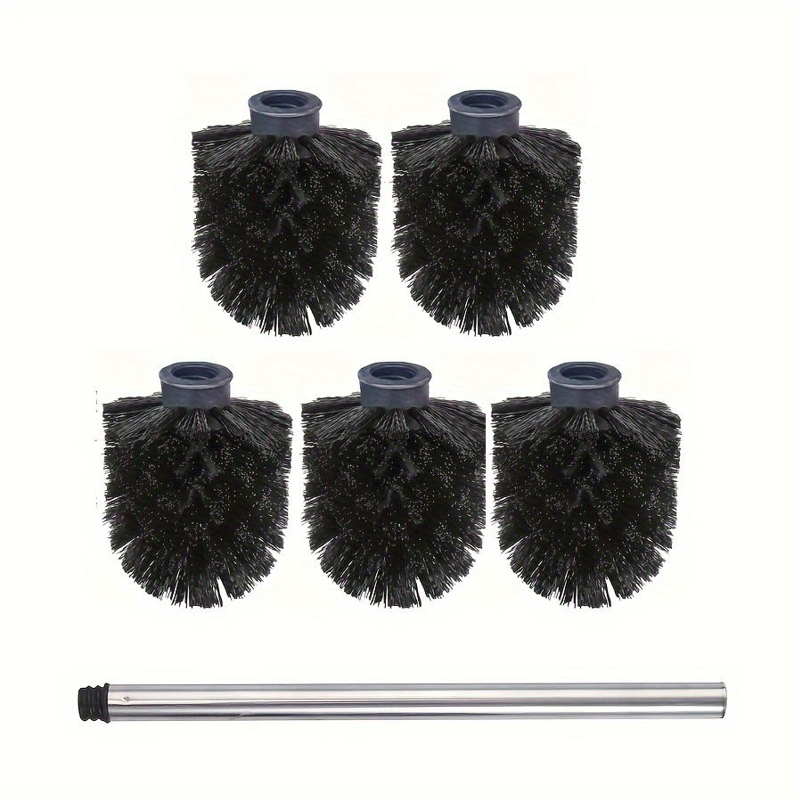 Image of 3/6/11pcs Toilet Bowl Brush, Duty Toilet Brush With Plastic Handle For Bathrooms, Detachable Brush Head And Handle, Reusable, Black