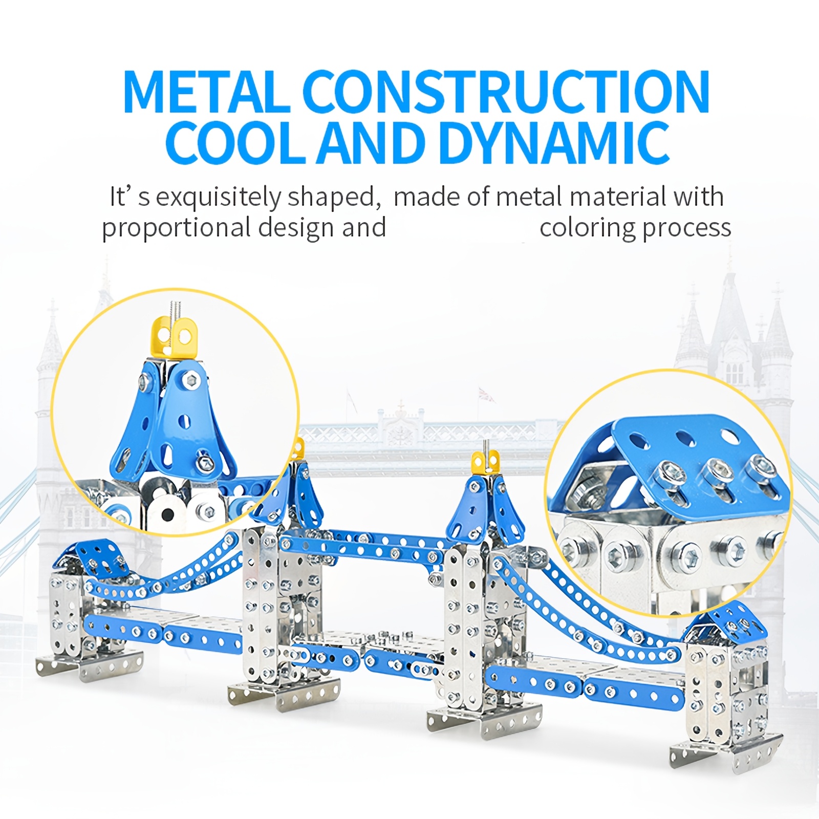 London Tower Bridge 3D Metal Building Block Assembly Set, Desktop Ornament