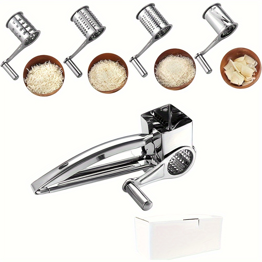 5pcs set hand crank multifunctional cheese   butter cheese grater stainless steel rotary   hand held rotary cheese   with 4 stainless steel rollers kitchen tools
