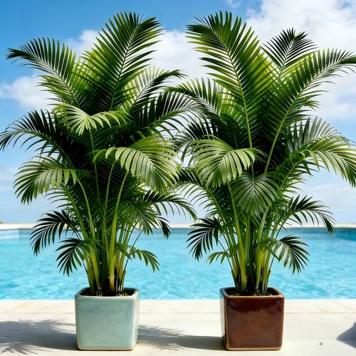 2 extra large artificial palm trees artificial outdoor sun resistant and rain proof outdoor garden landscaping artifact suitable for villa courtyards leisure corners sun rooms swimming pool areas hotels offices