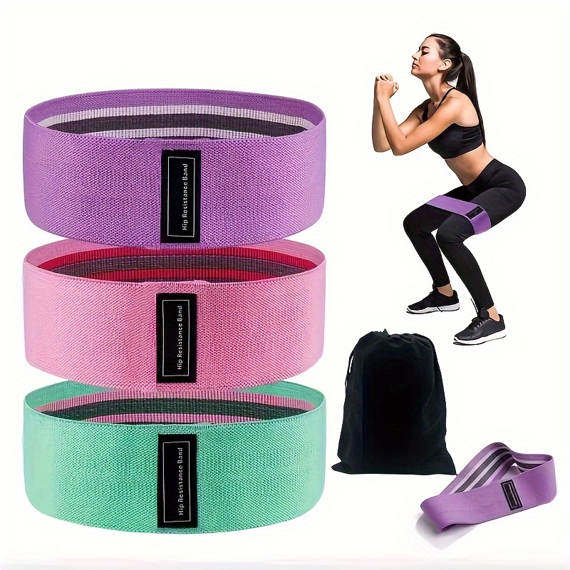 

4-pack , Non-slip Tension Rope, For Leg And Hip Lift, Body Stretch, Workout, Yoga, Acrylic Fabric, Assorted Colors (pink, Purple, Green), Multi-level Tension, Day, , Easter, Valentine's Day, Ramadan