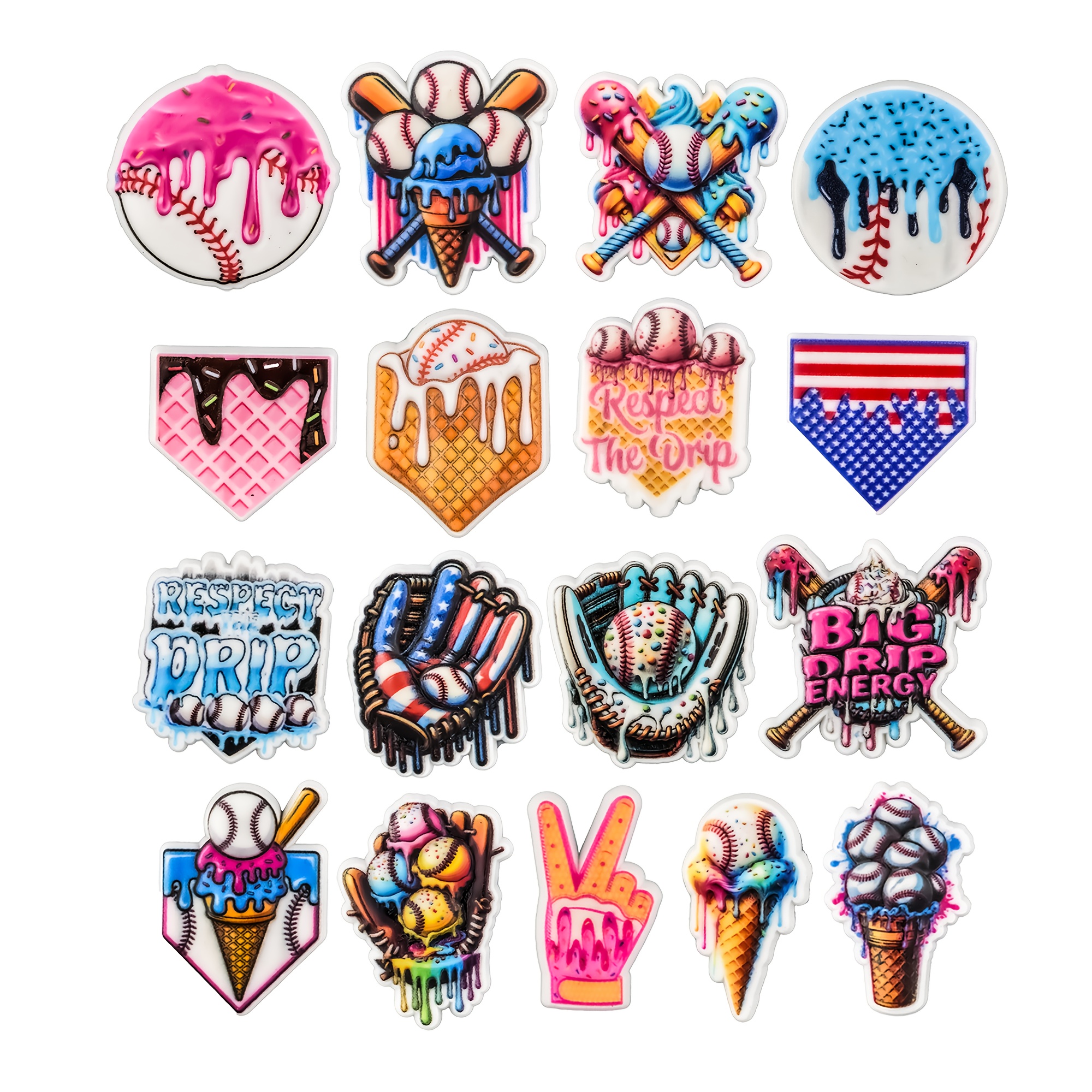 TEMU 17pcs Baseball Shoe Charms Sports Shoe Decorations Charms Fit Bracelets Wristband Wen Women Party Favor Gifts