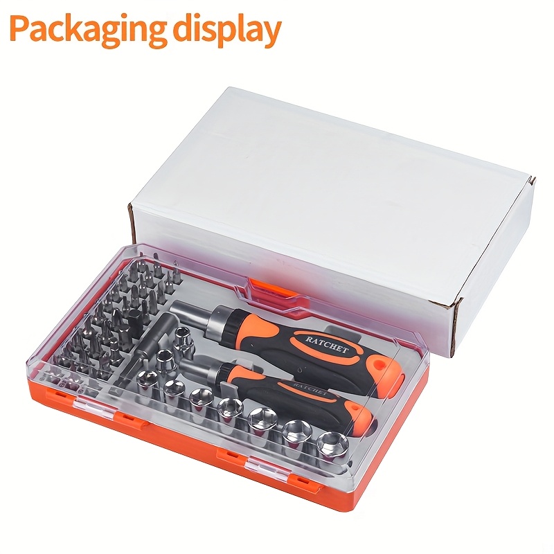 ratchet screwdriver set 42 in 1 with magnetic two handles convertible   for electronics bicycles   repair     hexagon phillips bits high end   Product details 5