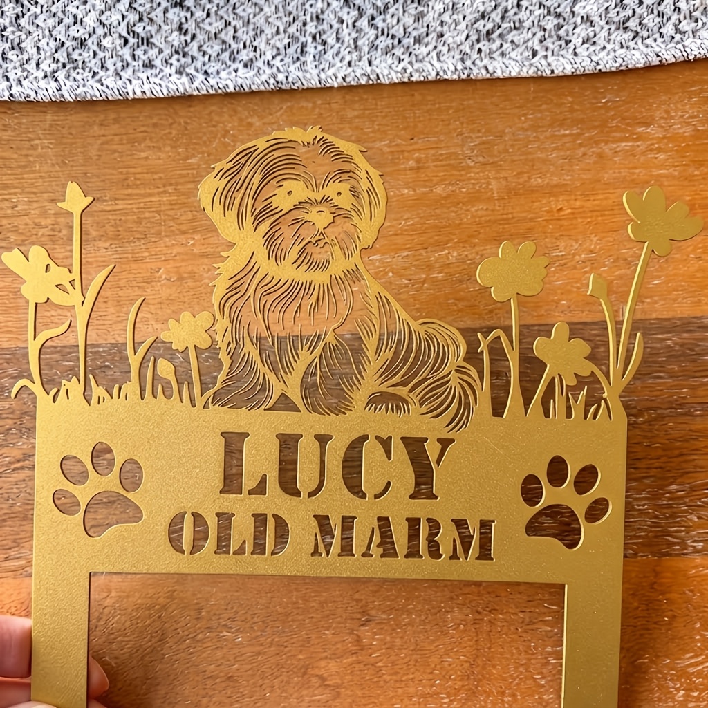 Personalized Dog Memorial Garden Stake Metal Outdoor Headstone Plaque