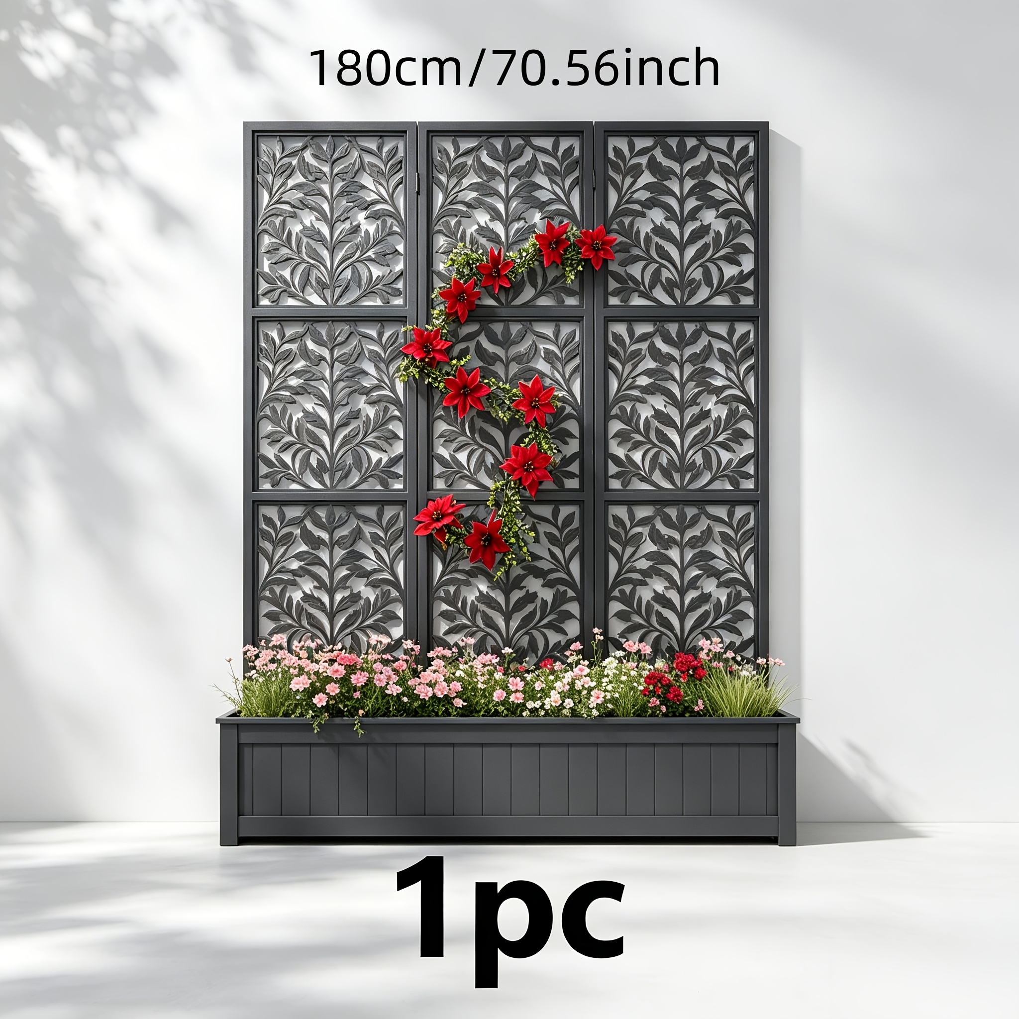 TEMU 1pc Christmas Artificial Beautiful Eucalyptus Red Poinsettia Rattan Decoration - Realistic Artificial Flower, Suitable For Indoor/outdoor Use,